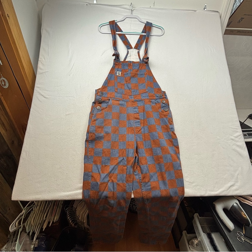 Checkered Blue and Orange Women's Jumpsuit- ON HOLD. DO NOT BUY.